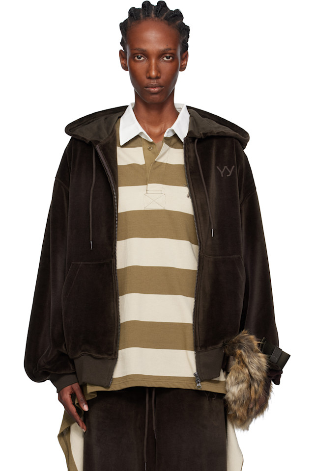 

Толстовка с капюшоном из велюра Open Yy, коричневый