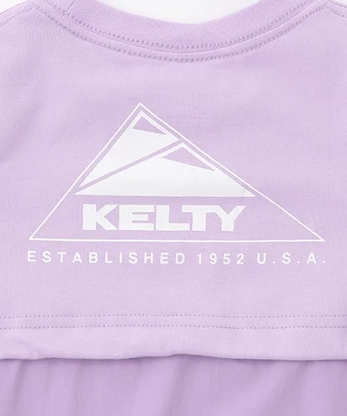 Детское хлопковое платье А-силуэта с логотипом KELTY minimal розовое — фото 4