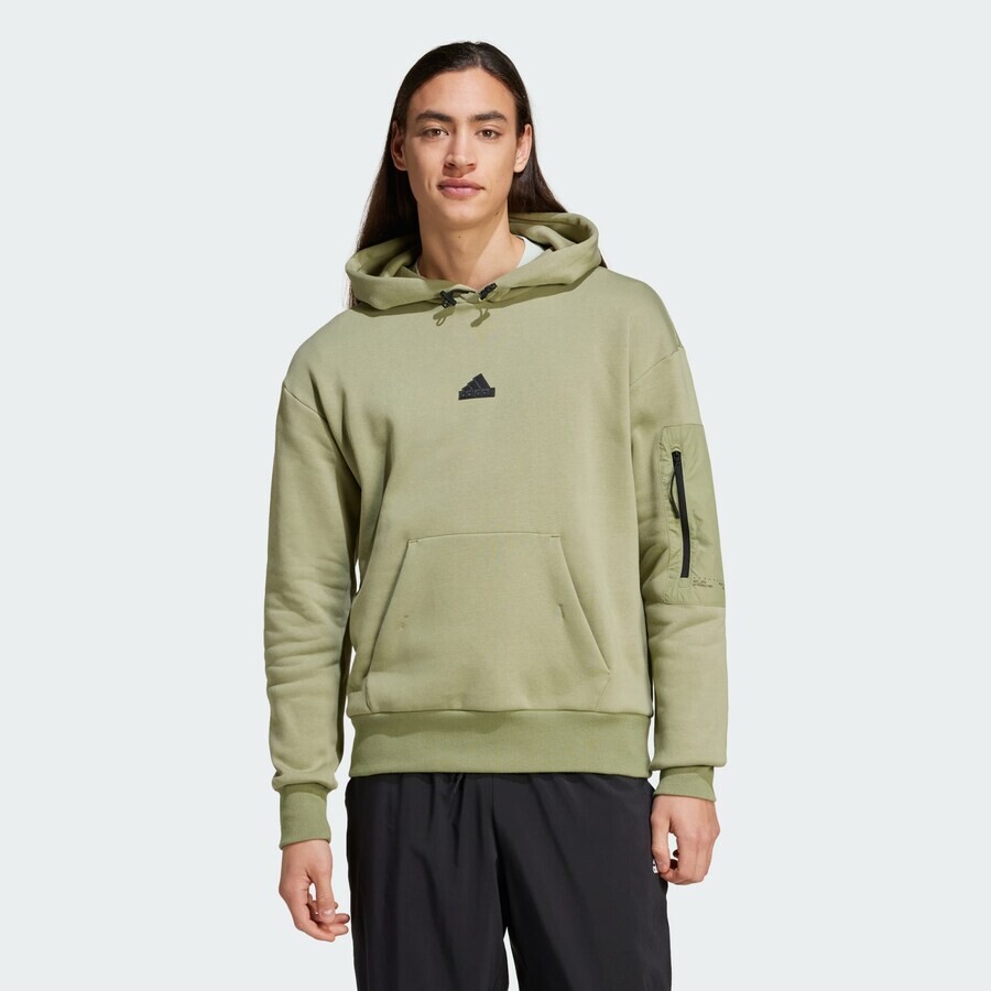 Свитер с капюшоном на молнии ADIDAS SPORTSWEAR Athletic Sweatshirt City Escape, хаки — фото 2