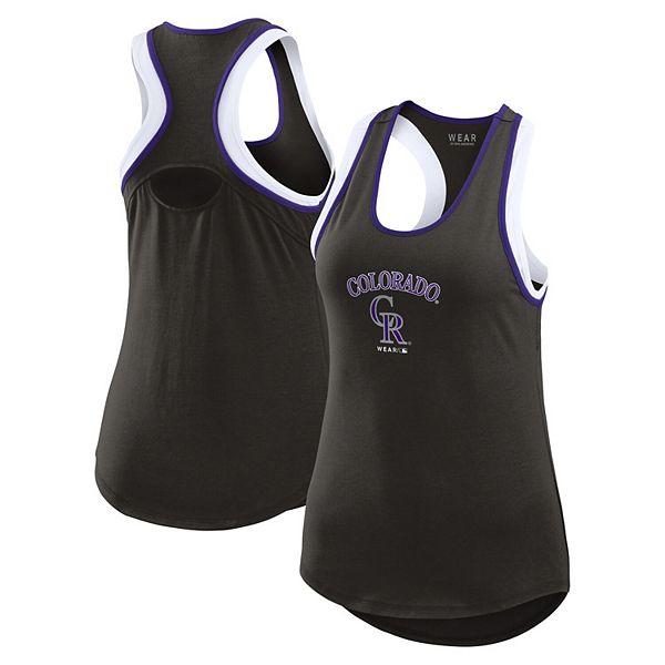 

Женский топ-майка racerback colorado rockies colorblock черный Wear By Erin Andrews