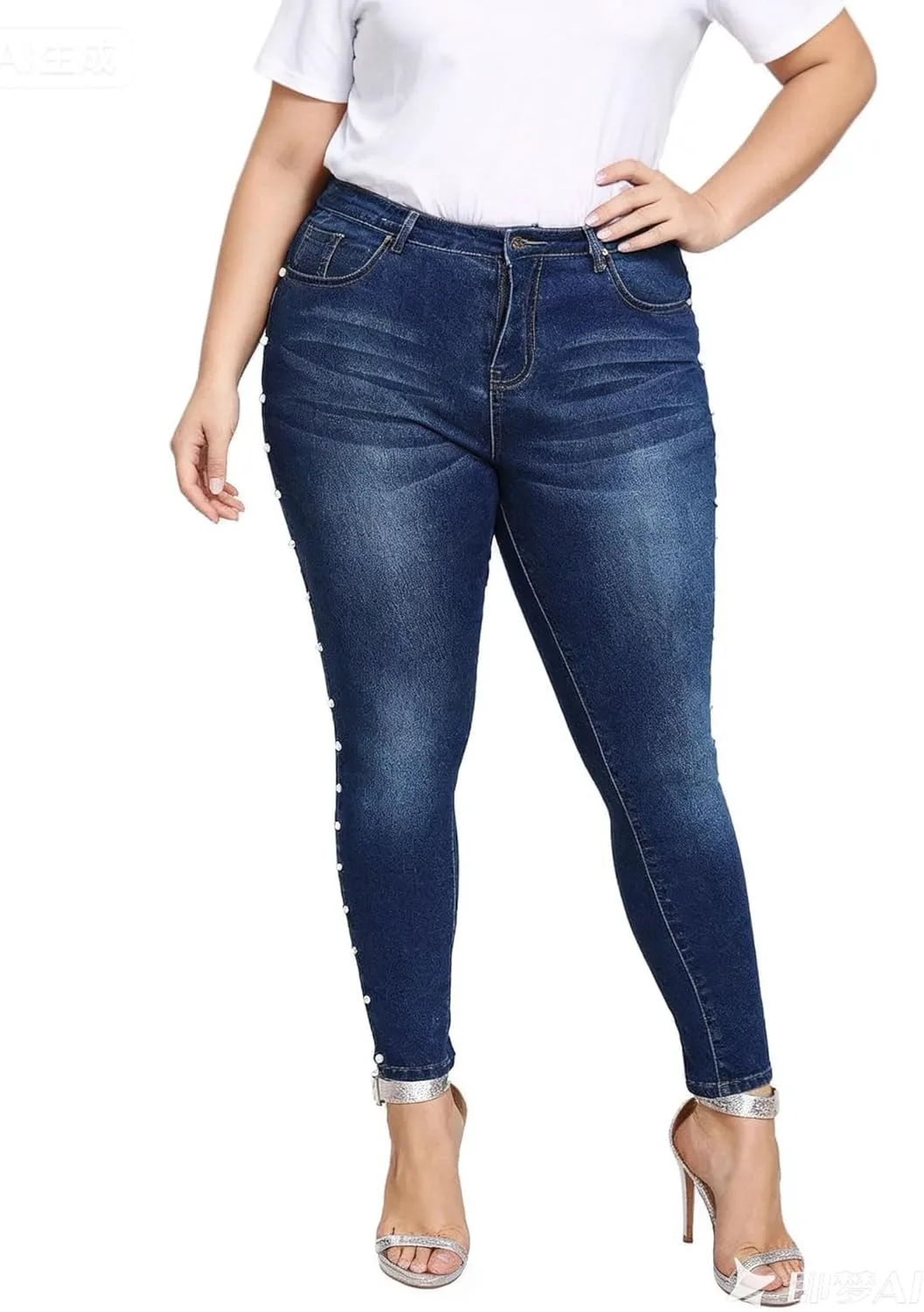 

Джинсы для женщин Plus Size с эффектом подтяжки ягодиц, эластичные, с высокой талией