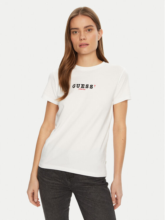 

Футболка обычного кроя W5RI54 J1314 Guess Jeans, белый