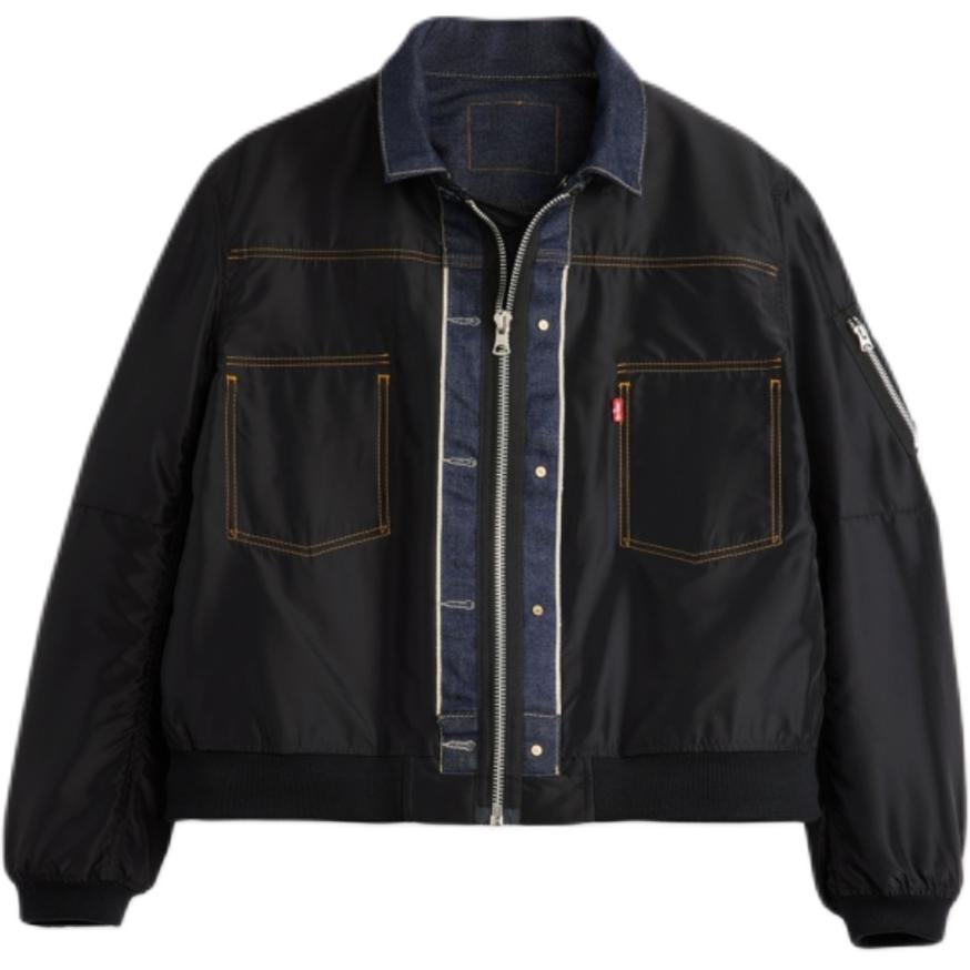Levis Левис Икс Сакай джинсовая нейлоновая реверсивная куртка, Dark Blue — фото 2
