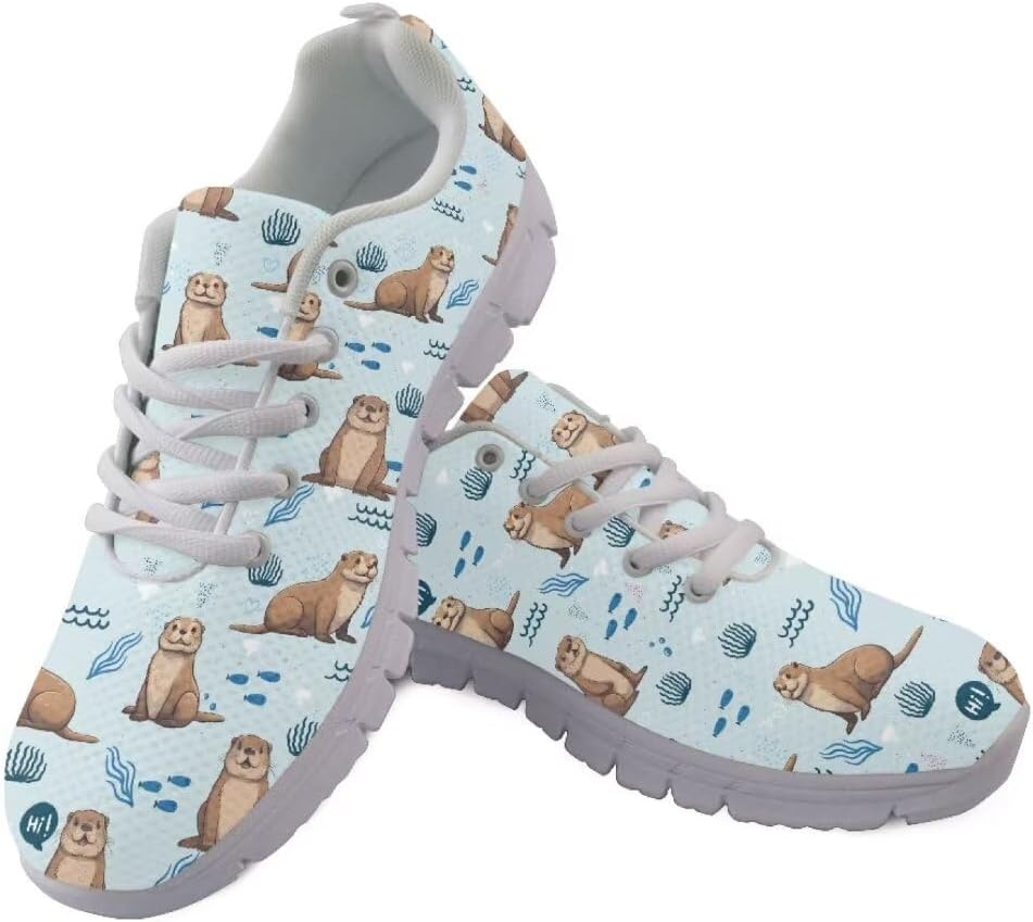 

Кроссовки для бега на открытом воздухе Jeiento для женщин и мужчин, легкая обувь для ходьбы, дышащие сетчатые кроссовки, унисекс, повседневная обувь, Beaver Underwater World