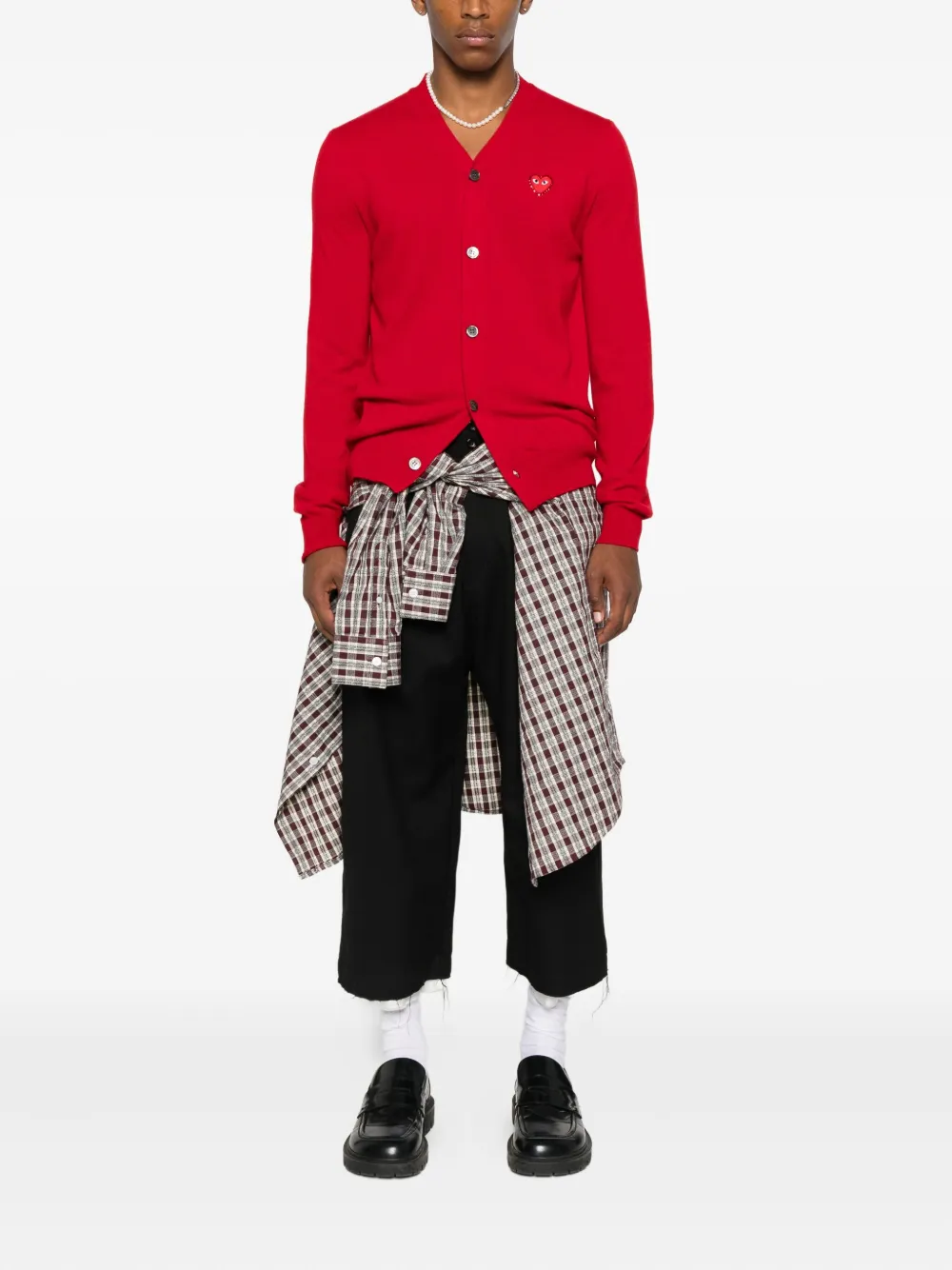 Кардиган с эмблемой и стразами Comme Des Garçons Play, красный — фото 2