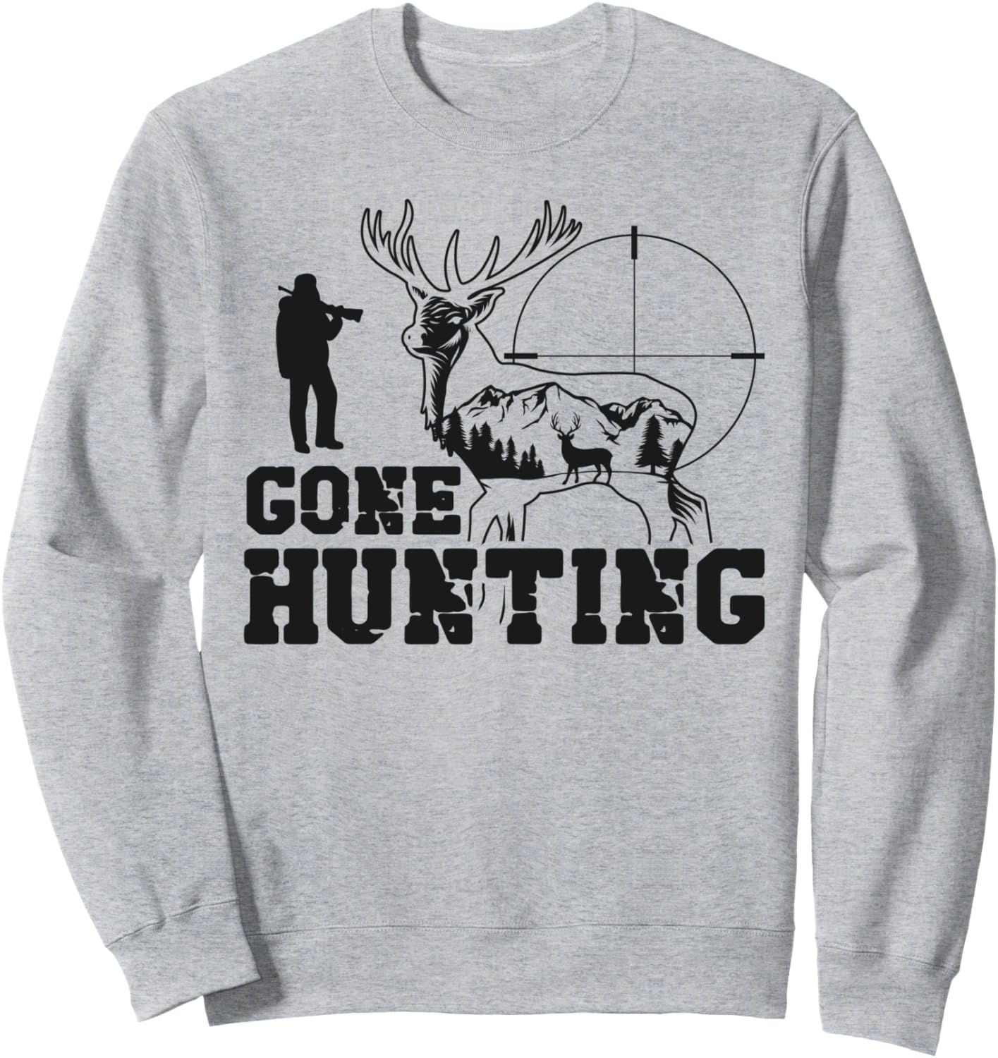 

Толстовка с надписью «Охотник на оленя ушел на охоту», серая Deer Buck Hunting Hunter Da0