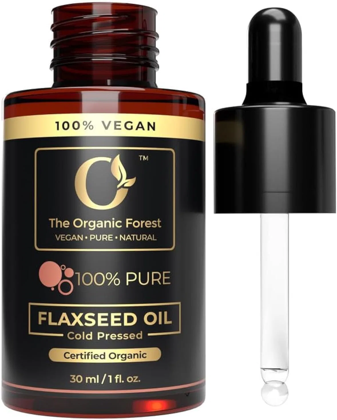 Органическое льняное масло холодного отжима The Organic Forest - Vegan . Pure . Natural