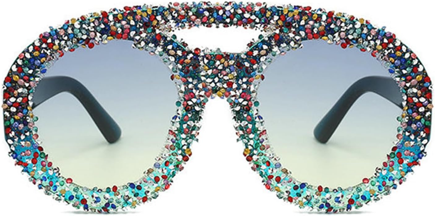 

Willochra — большие круглые солнцезащитные очки-пилот с бриллиантами для женщин, блестящие хрустальные солнцезащитные очки овальной формы для женщин со стразами, Black Blue