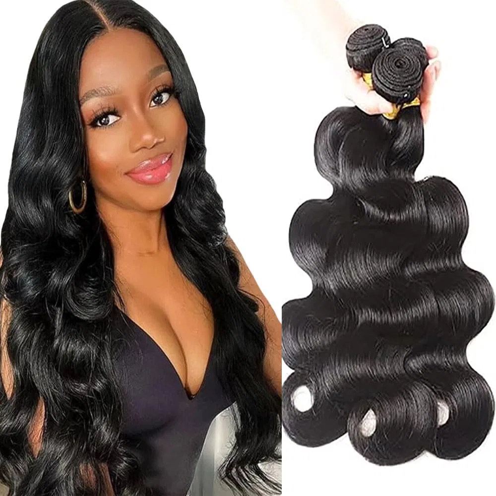 Наращивание волос Body Wave из натуральных волос, 3 пучка по 100 г, 28 дюймов Poutpoutm
