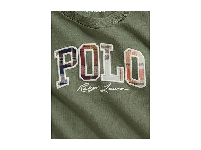 Футболка хлопковая Madras-logo Cotton Jersey Tee Polo Ralph Lauren Kids, Cargo Green — фото 3