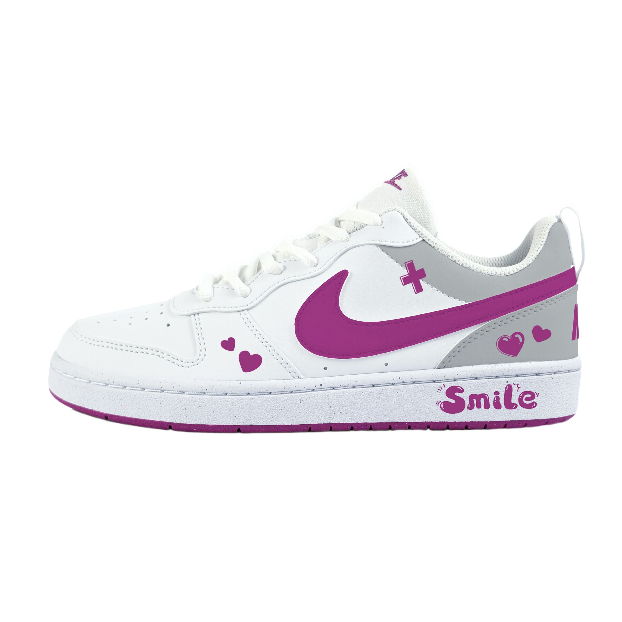 

Nike Court Borough Low противоскользящие износостойкие низкие детские скейтбординг кроссовки white для подростков