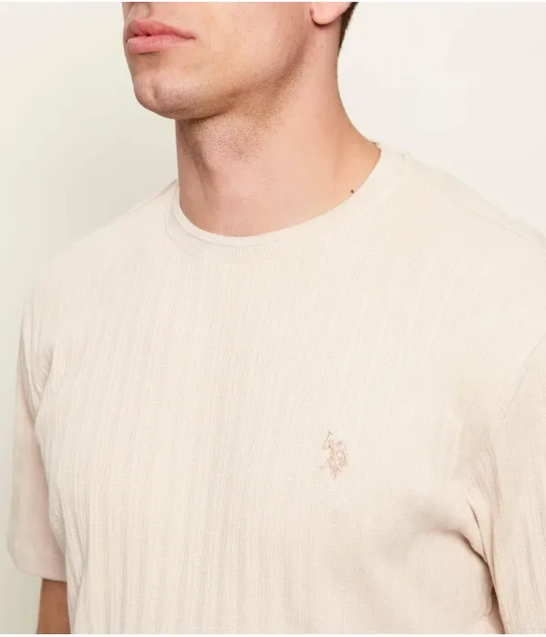 Футболка loose fit Us Polo Assn, бежевый — фото 4