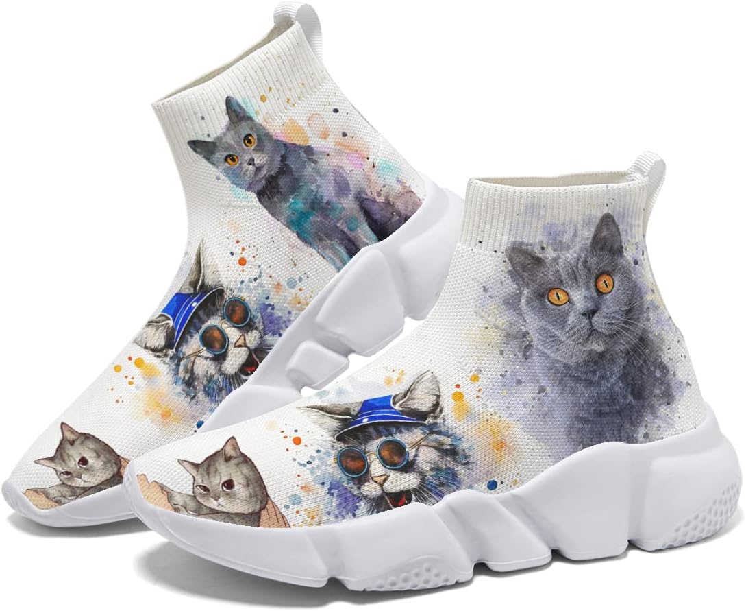 

Мужские модные кроссовки Hetios, удобные повседневные носочные туфли с акварельным граффити, Watercolor_style 13