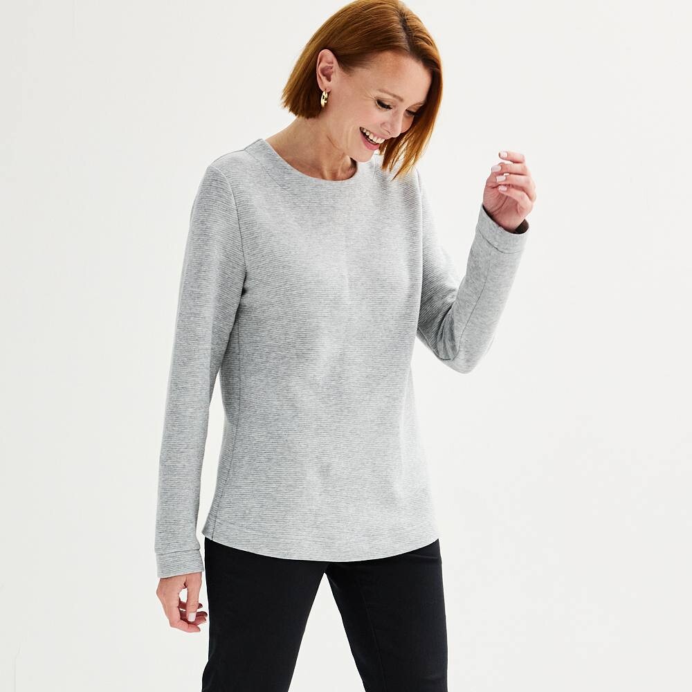 

Женский свитшот Croft & Barrow Ottoman, цвет Gray Heather