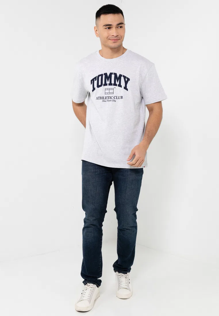 Футболка с логотипом, короткий рукав, Tommy Jeans Tommy Hilfiger, серебристо-серый — фото 4