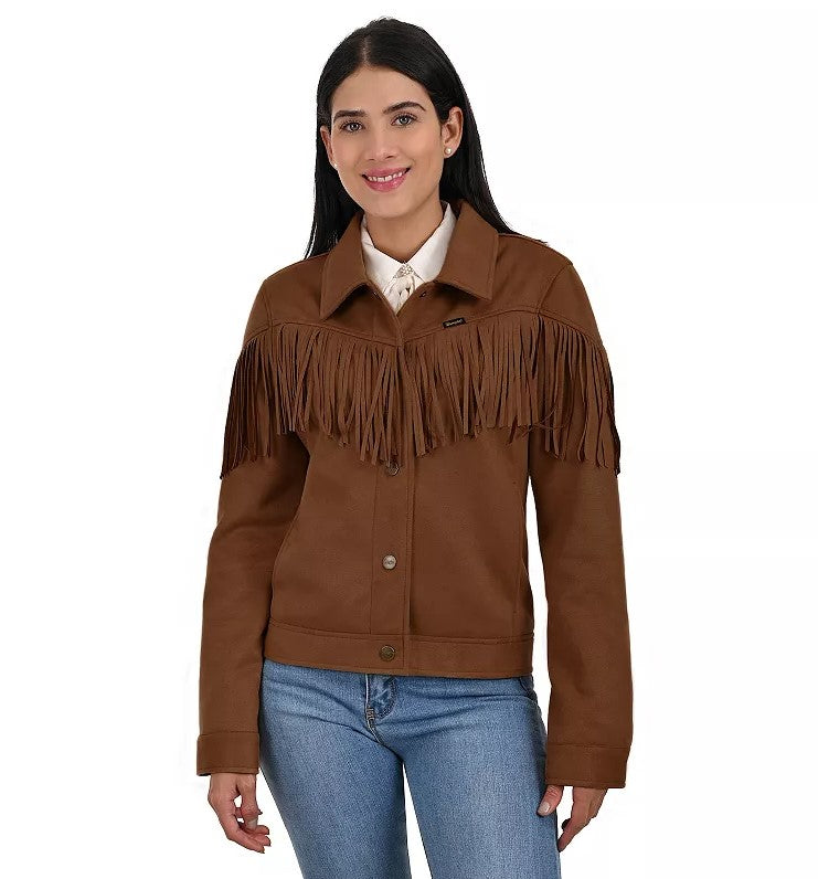 

Женская куртка Wrangler в стиле вестерн с бахромой, коричневый