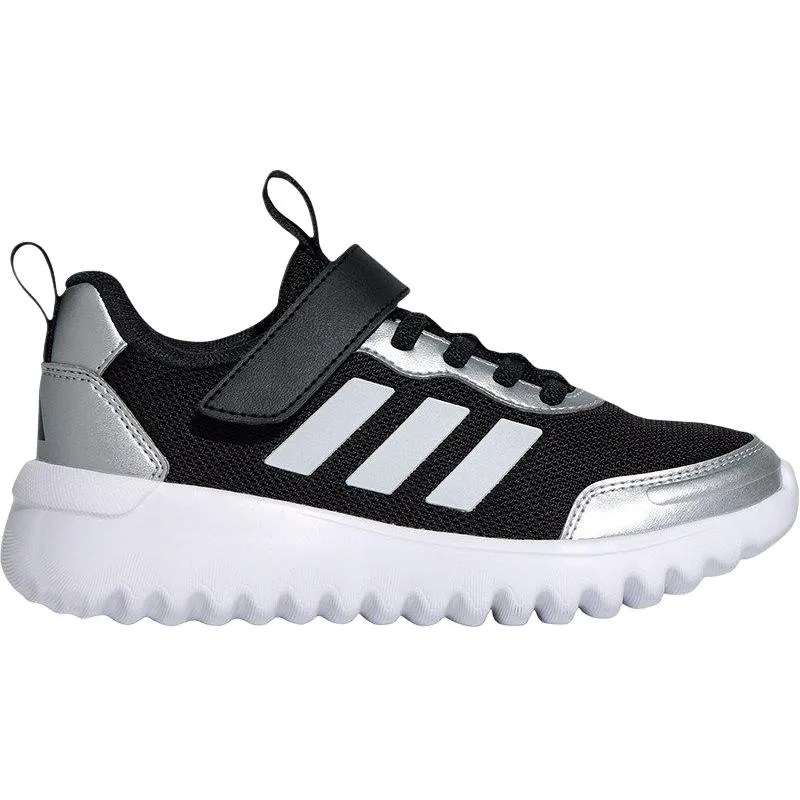 Adidas Детские повседневные кеды из ткани низкие черно-бело-серебристые — фото 3