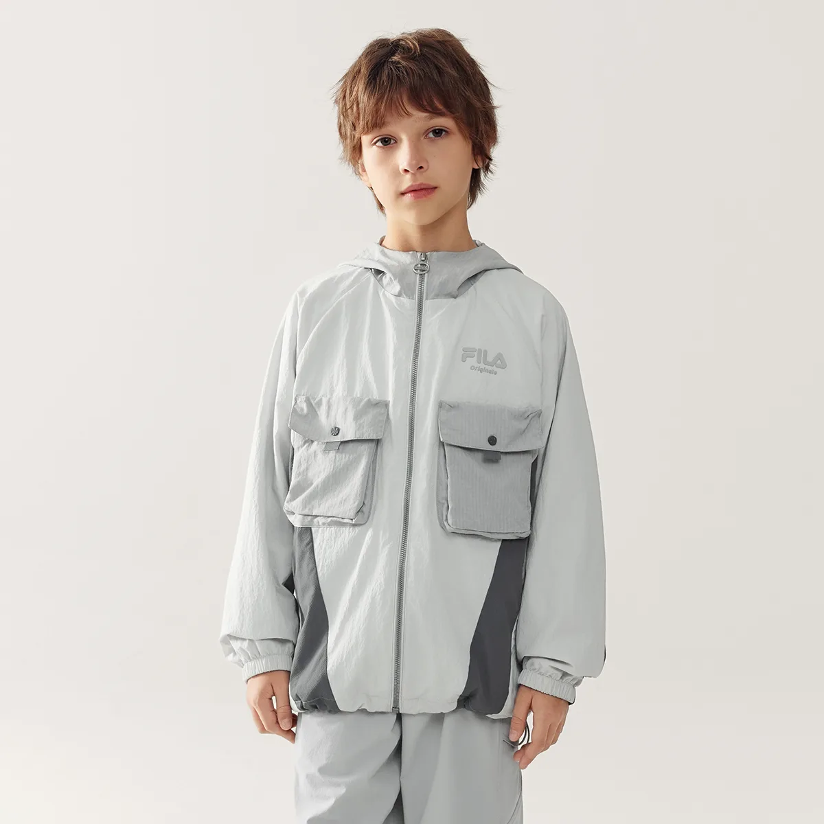 FILA KIDS Плетеное пальто Stratum Gray для детей — фото 4