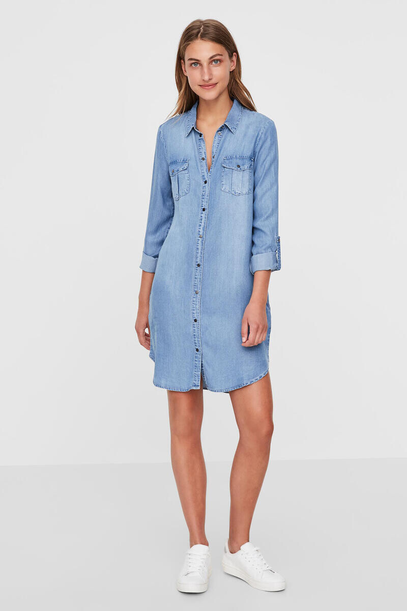 

Джинсовое платье с длинными рукавами Vero Moda, синий