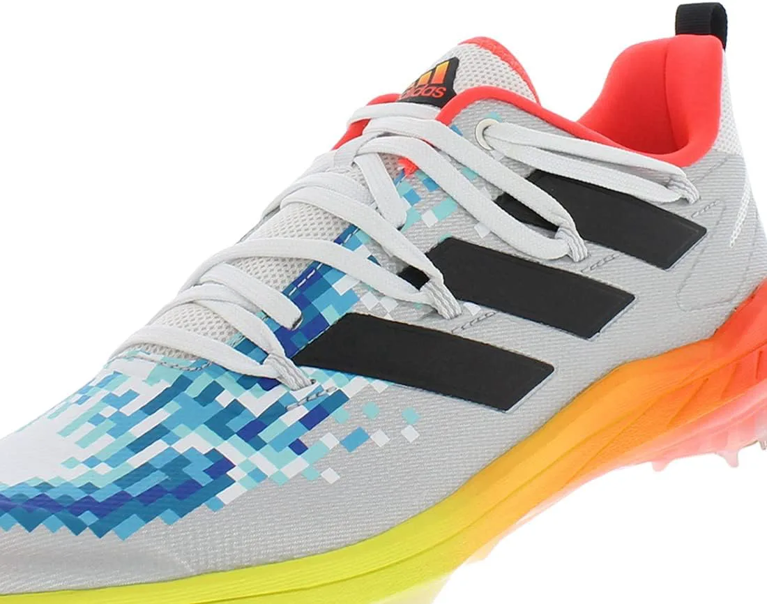 Бутсы Adidas Men's Adizero Afterburner 8, металлик/черный/красный/мультиколор — фото 4