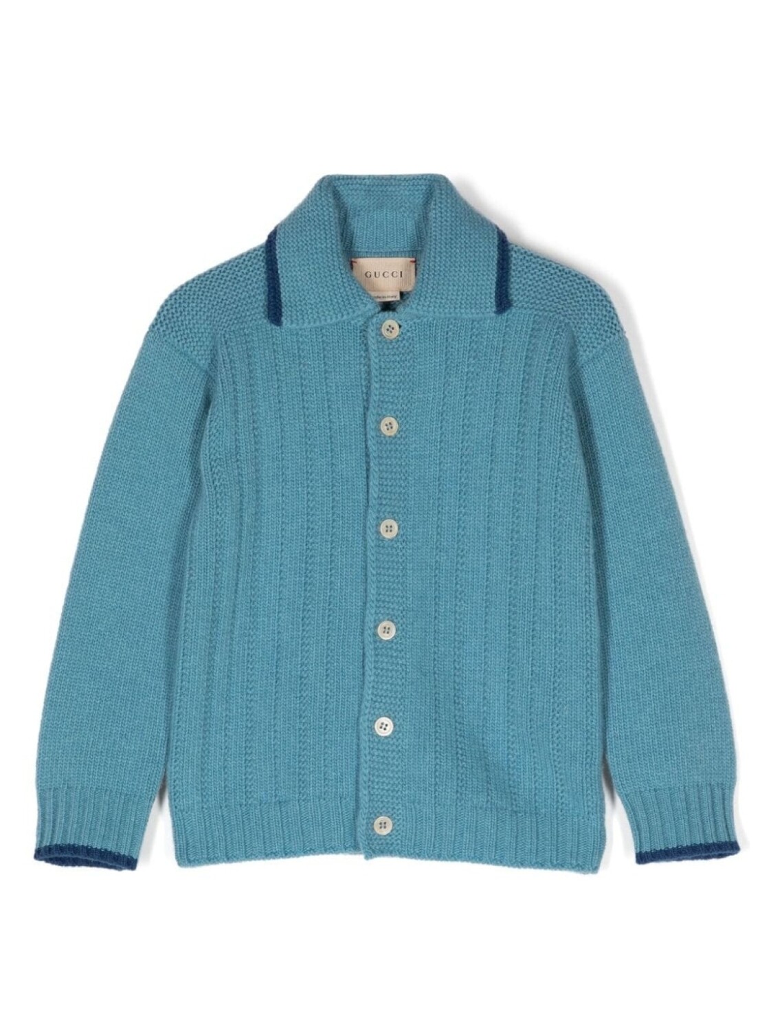 

Gucci Kids кардиган с контрастной отделкой и логотипом, синий