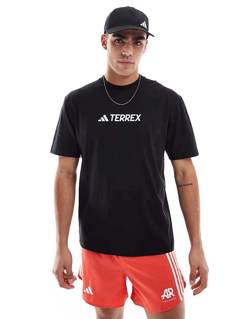 adidas – Outdoor Terrex – Футболка черного цвета с логотипом на груди adidas performance