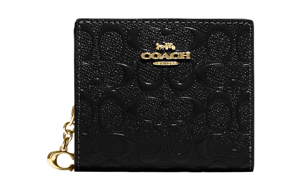 

Кошелек Snap из кожи для карт, женский черный COACH