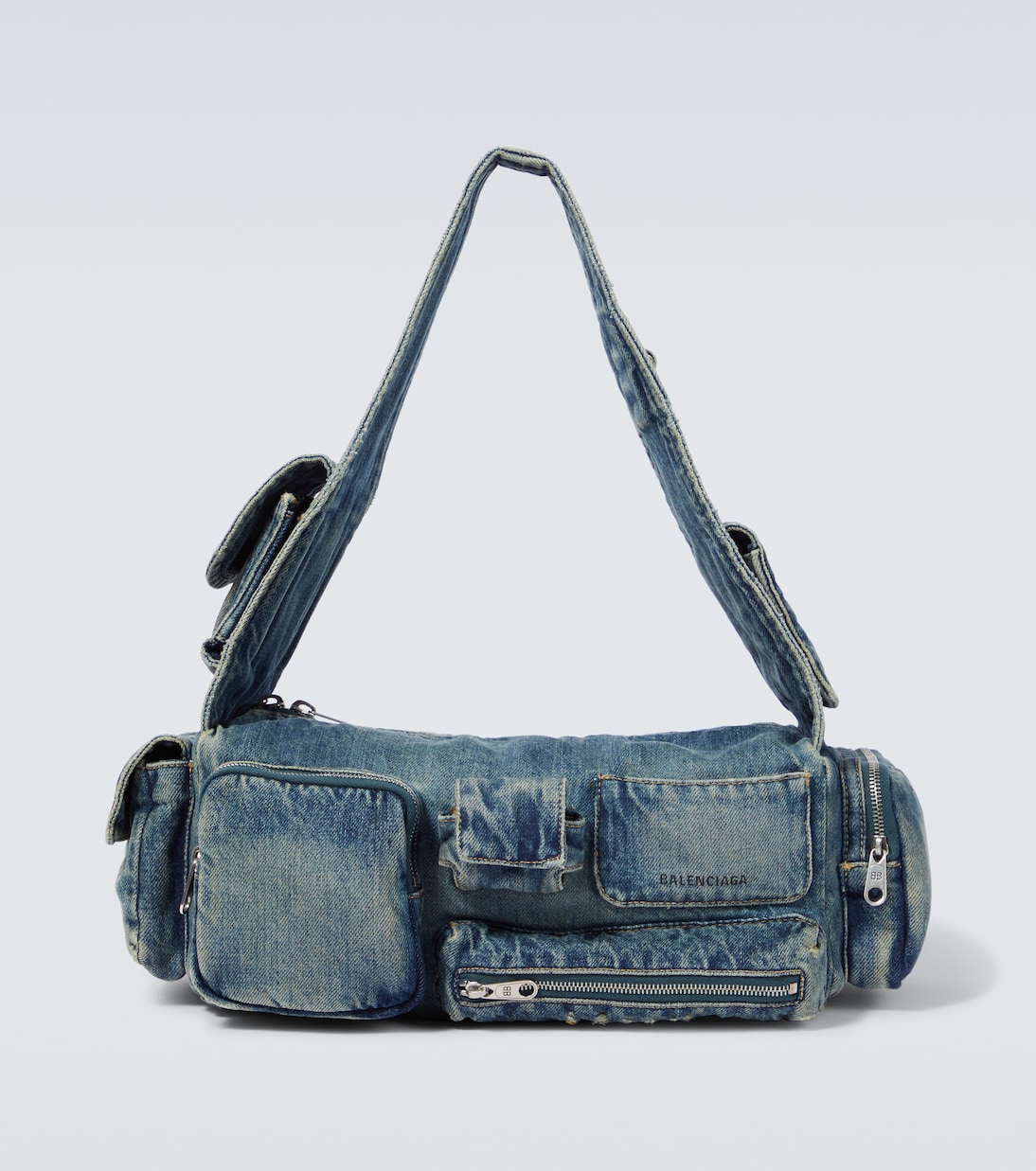 

Сумка через плечо Superbusy Sling Small из денима Balenciaga, Vintage Blue