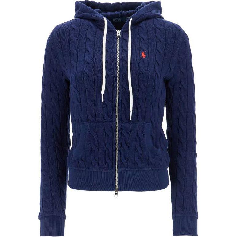 Топ Cable Knit Full Zip Hoodie Polo Ralph Lauren, синий — фото 3