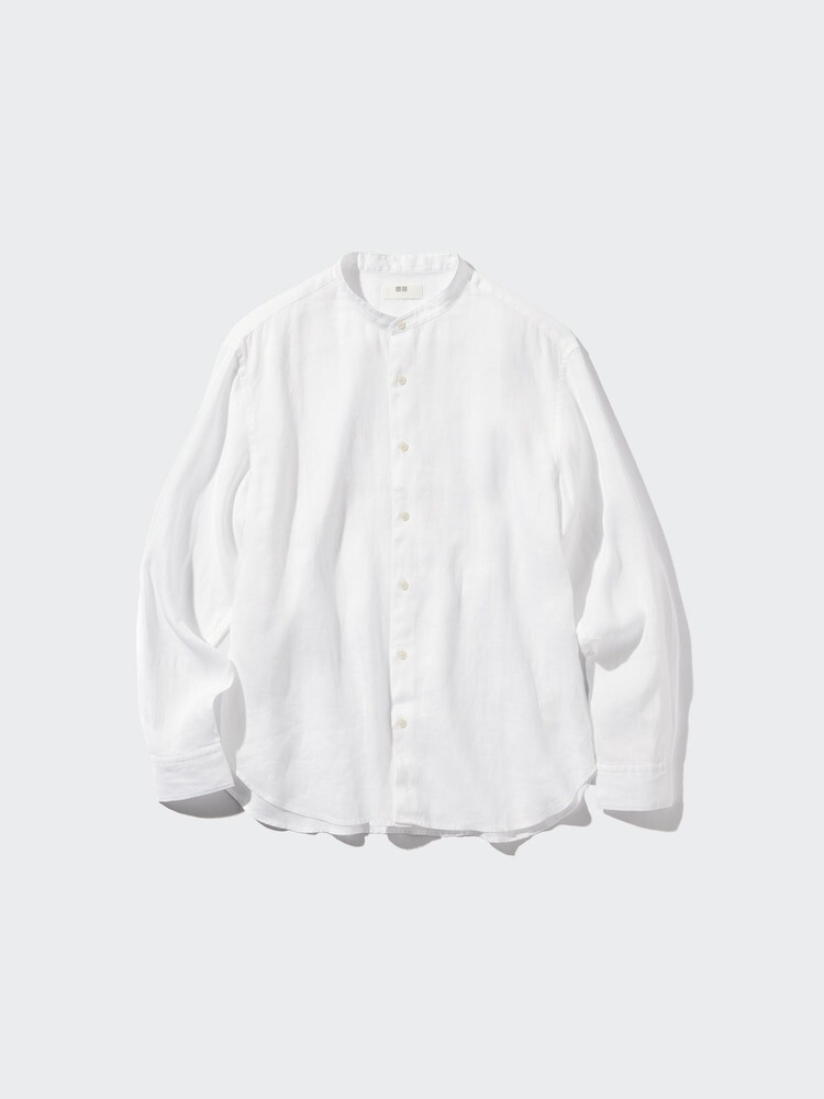 

Льняная рубашка Uniqlo, цвет 00 белый