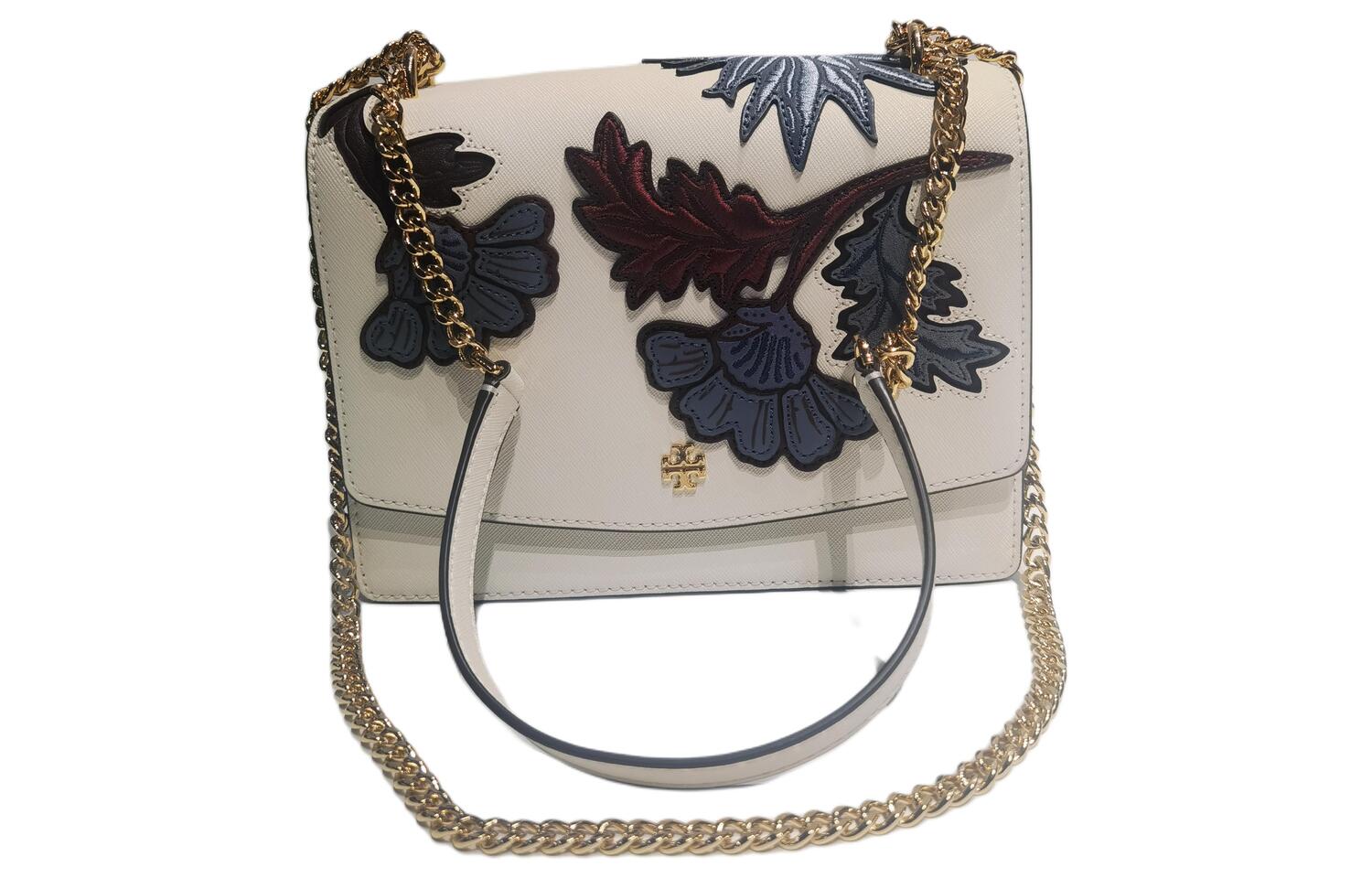 

Кожаная мини-сумка через плечо Emerson белая женская TORY BURCH