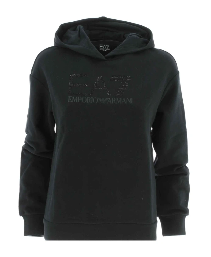 

Женская толстовка со стразами Emporio Armani Ea7, черный