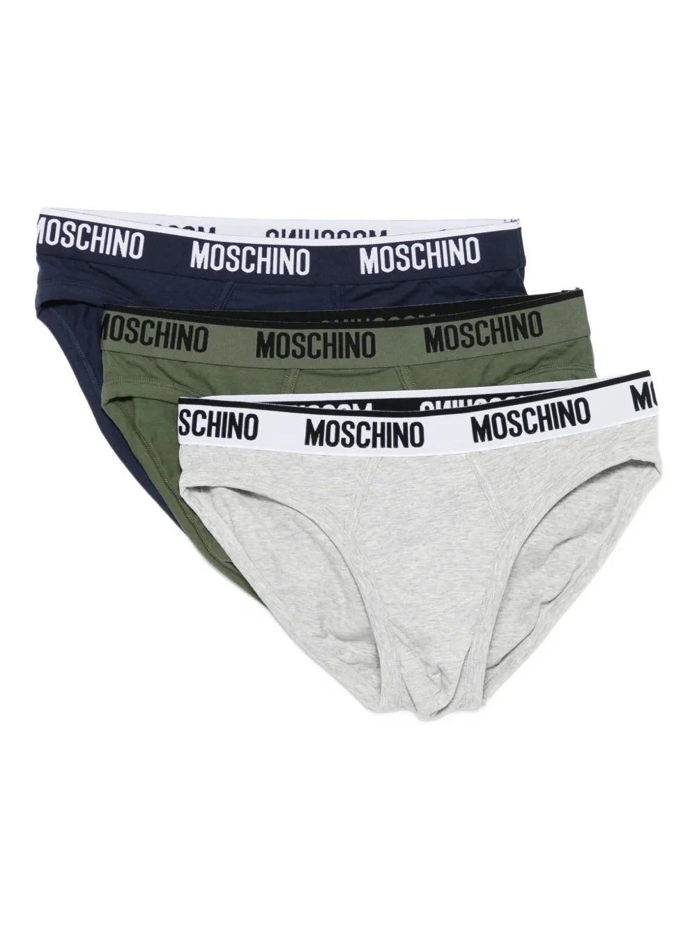 

Трусы с логотипом на поясе (набор из трех штук) Moschino, зеленый