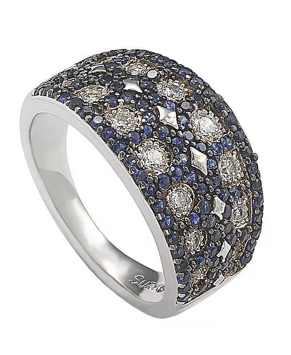 

Кольцо Suzy Levian из стерлингового серебра с синей и белой мозаикой из кубических цирконий Suzy Levian New York, blue