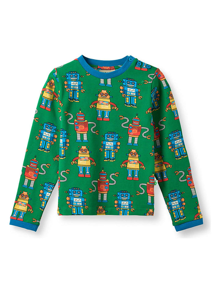 

Småfolk Футболка с длинными рукавами "Робот" зеленого цвета