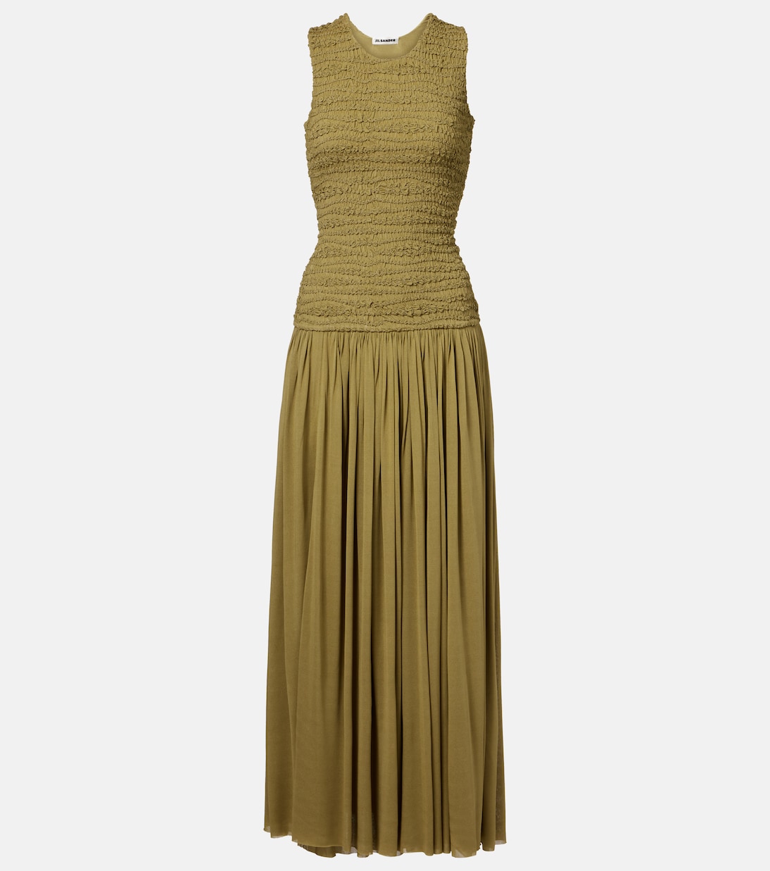 

Платье макси с плиссировкой и сборками Jil Sander, Honey Blonde