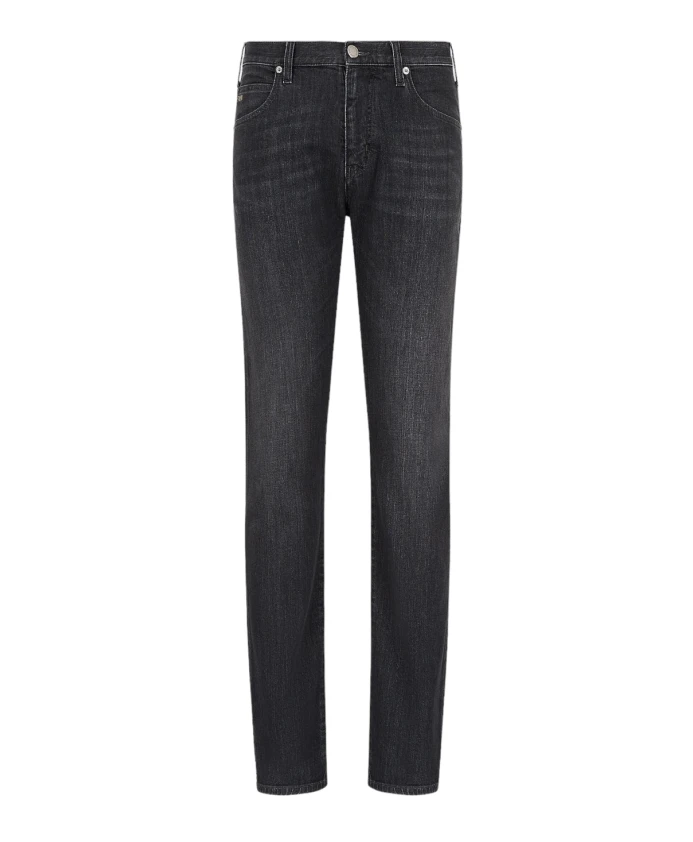 

Джинсы из меланжевой саржи, комфортная ткань. Armani, черный