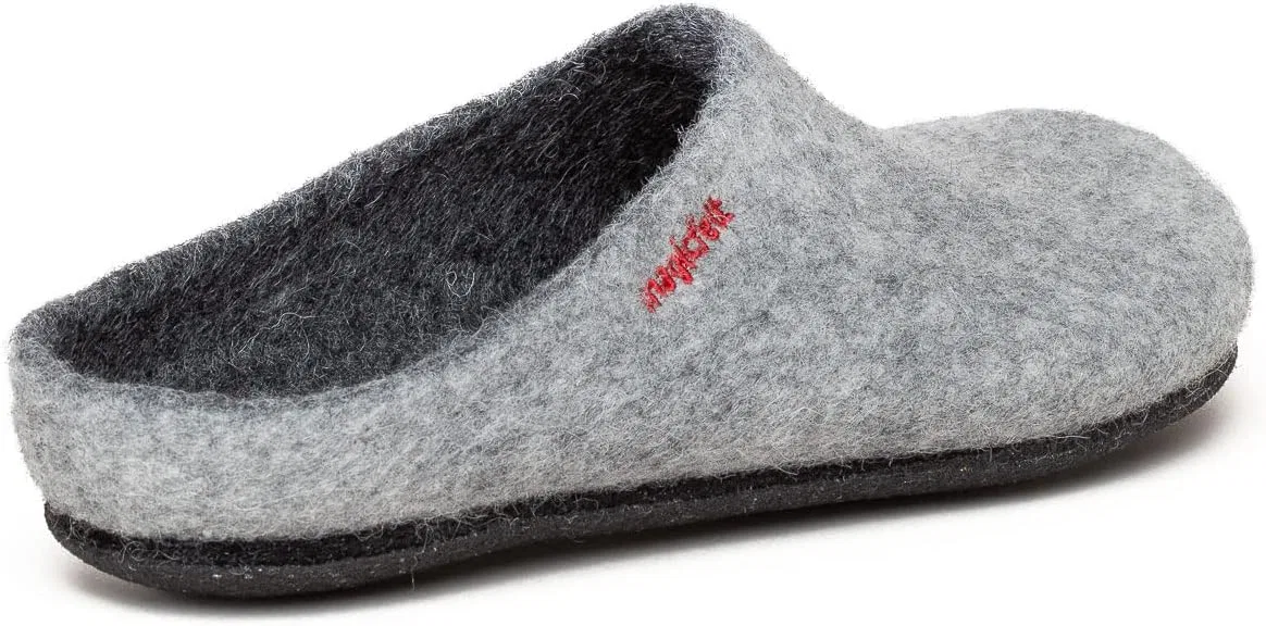 Тапочки MagicFelt AN 709 из чистой натуральной шерсти для мужчин и женщин - нескользящие и анатомической формы, Lightgrey — фото 4