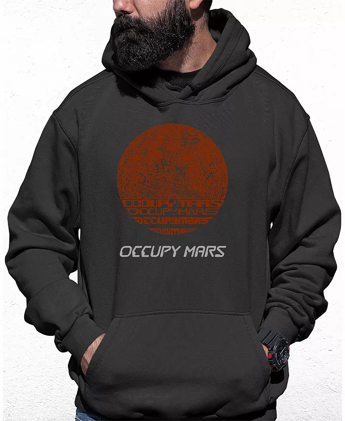 

Мужской худи с принтом "Occupy Mars" LA Pop Art, серый