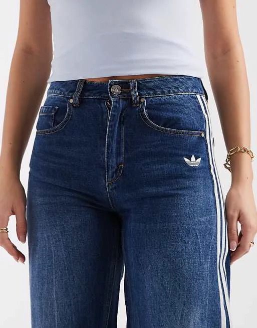 Джинсы цвета индиго adidas Originals Dad — фото 4