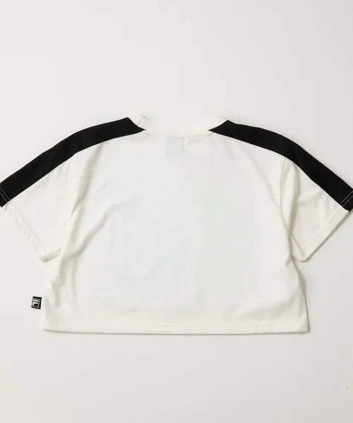 Детская футболка FILA с логотипом, укороченная, белая — фото 2