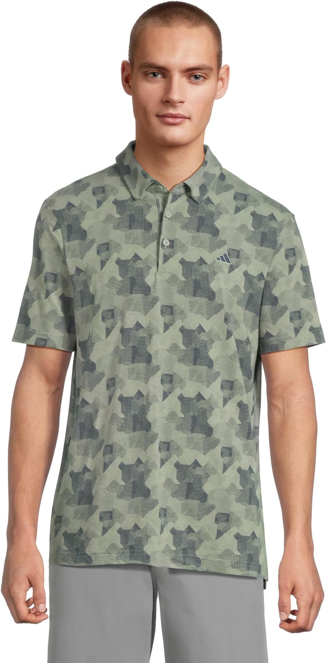

Футболка adidas Golf Go-To Printed Golf Polo Shirt, цвет Silver Green S23/Collegiate Navy