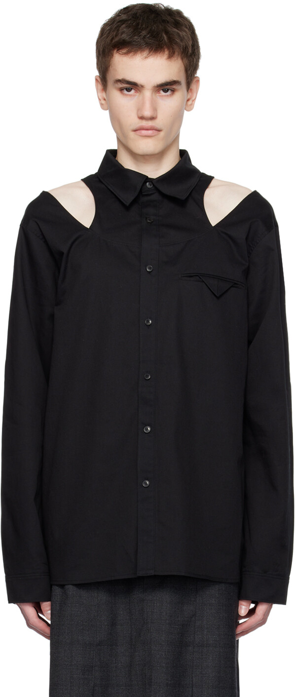 

Черная рубашка с вырезом lesugiatelier