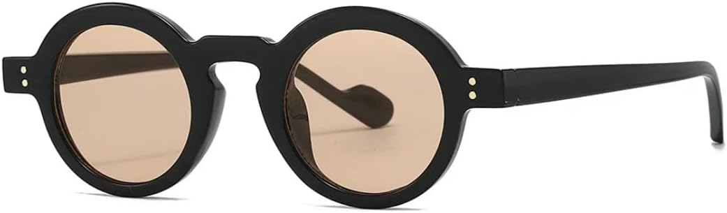 

Солнцезащитные очки с защитой UV400 | Маленькая круглая оправа в стиле панк | для женщин и мужчин, для занятий спортом на открытом воздухе и вождения DSVIGF, Black Tea