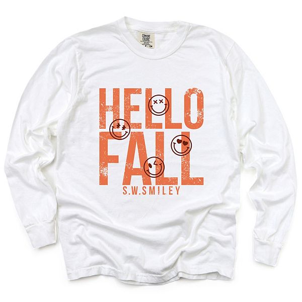 

SWSmiley hello fall - женская футболка с длинным рукавом и принтом Simply Sage Market, White, Белый, SWSmiley hello fall - женская футболка с длинным рукавом и принтом Simply Sage Market, White
