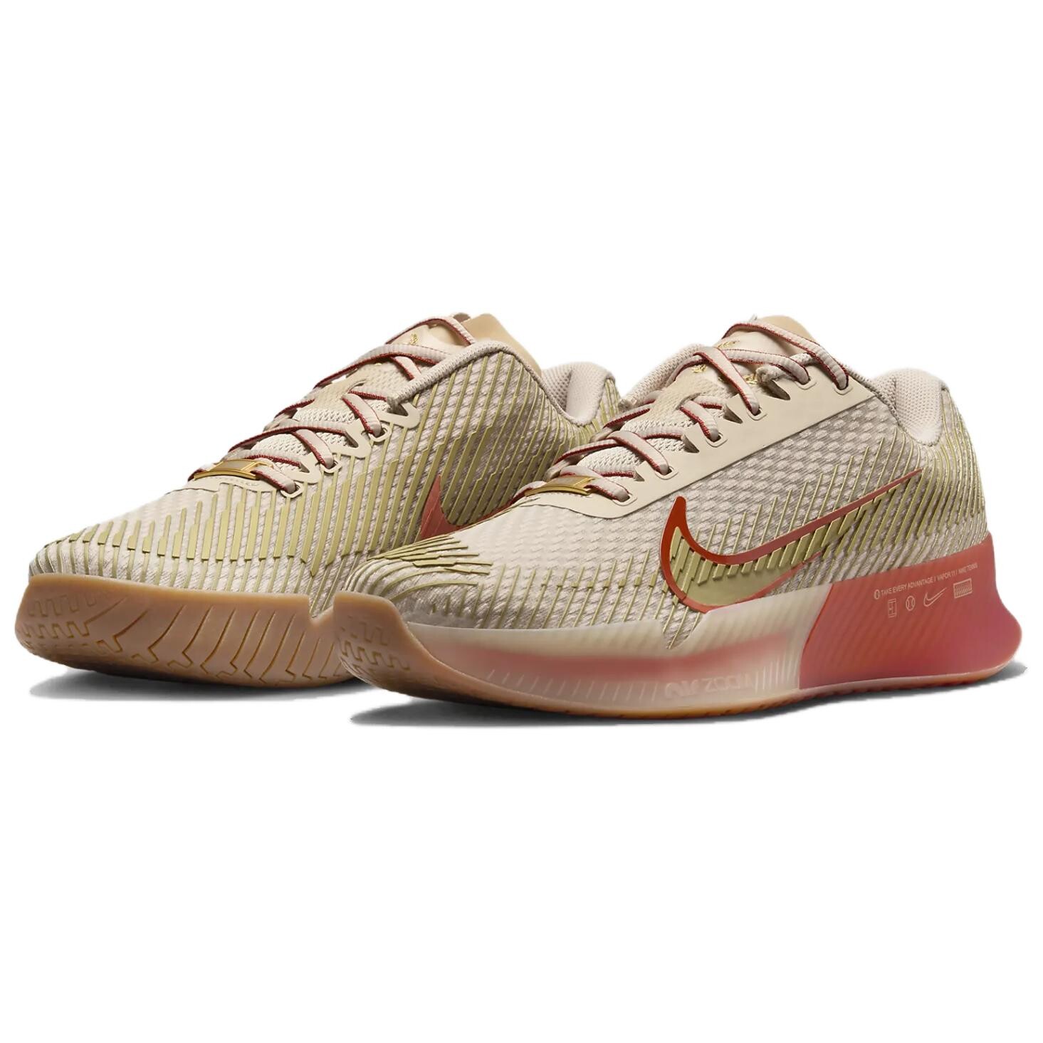Кроссовки Nike Court Vapor Tennis Shoes Women's Low-top Brown, золотой — фото 2