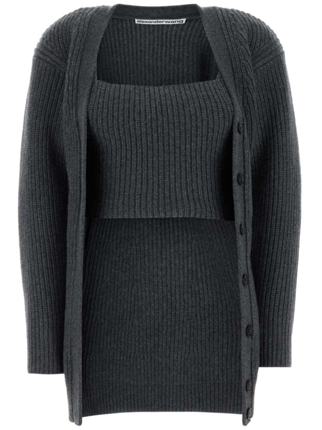 

Многослойный кардиган Alexander Wang, серый