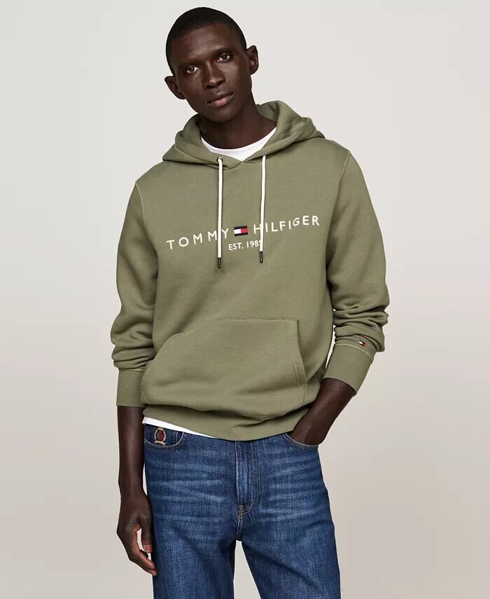 

Мужская толстовка с вышитым логотипом Tommy Hilfiger, серый