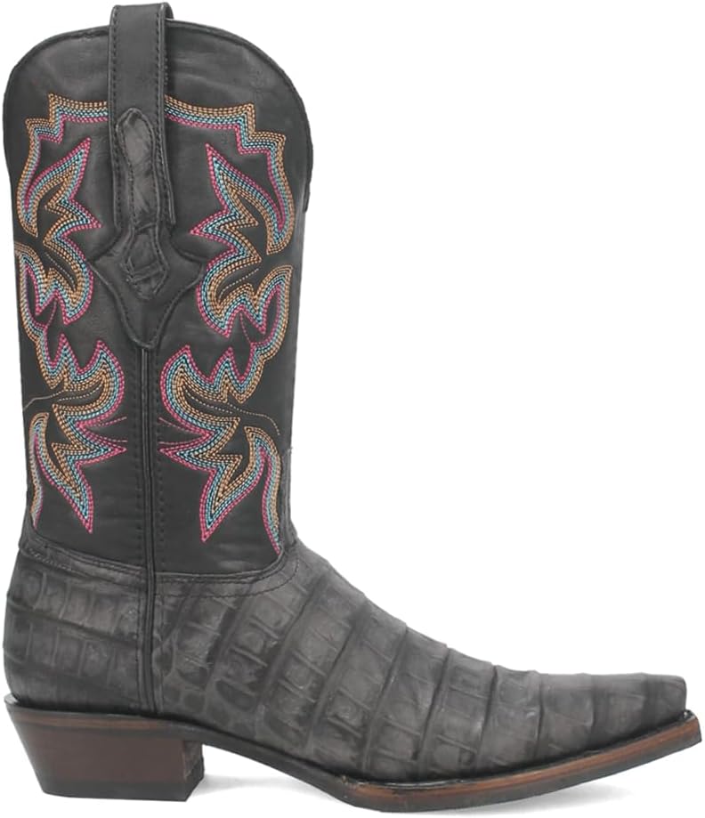 

Мужские повседневные сапоги Dingo Gator с вышитым принтом аллигатора, с открытым носком, средней длины - коричневые