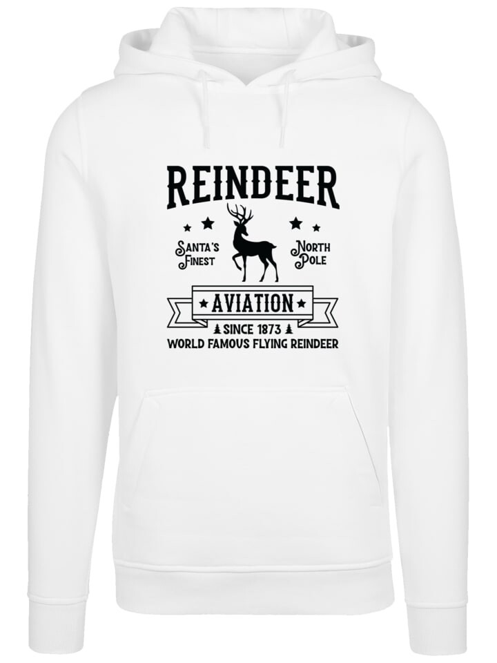 

Пуловер F4NT4STIC Hoodie Reindeer Aviation Retro Christmas Sign, белый